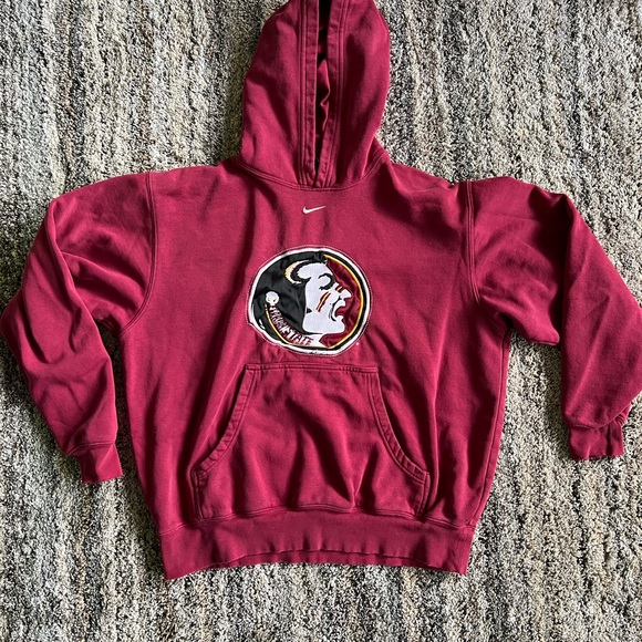 Vintage Nike Center Swoosh Florida Seminoles Red Hoodie - Picture 3 of 5